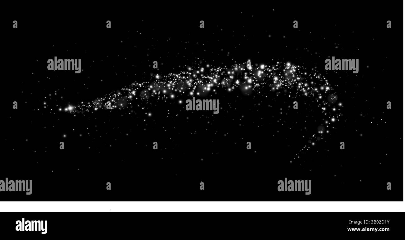 Stardust Trail è ambientato su uno sfondo nero e mostra la bellezza del cosmo in modo accattivante Illustrazione Vettoriale