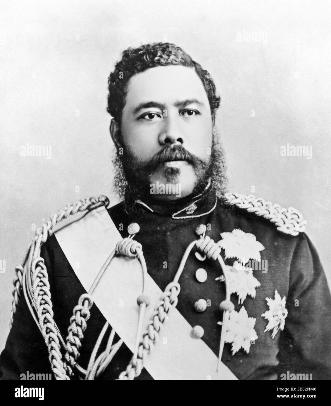 David Kalakaua. Ritratto di re Kalakaua (1836-1891), ultimo re delle Hawaii e penultimo monarca del regno. Foto Stock
