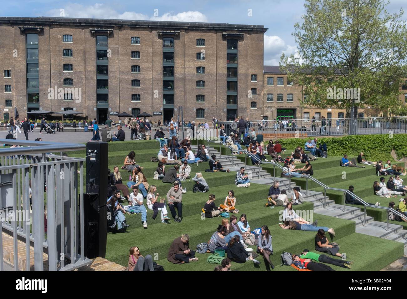 Carbone gocce Yard, King's Cross, Londra, Regno Unito Foto Stock