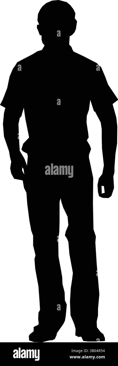 Silhouette semplice di una persona in piedi Illustrazione Vettoriale