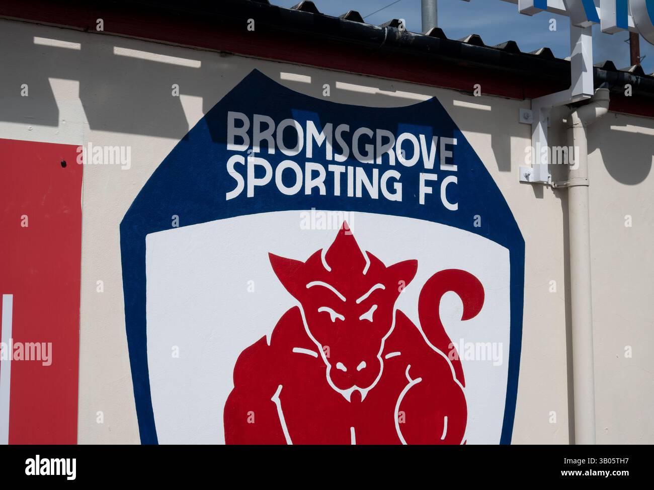 Cartello Bromsgrove Sporting FC, Bromsgrove, Worcestershire, Inghilterra, Regno Unito Foto Stock