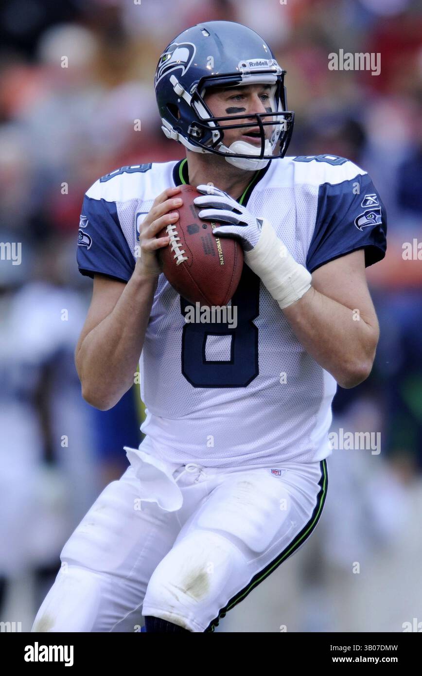 12 dicembre 2010 - San Francisco, California, Stati Uniti - il quarterback Matt Hasselbeck dei Seattle Seahawks durante una sconfitta 40-20 contro i San Francisco 49er al Candlestick Park il 12 dicembre 2010. (Credit Image: © John Pyle/Cal Sport Media/ZUMAPRESS.com) Foto Stock