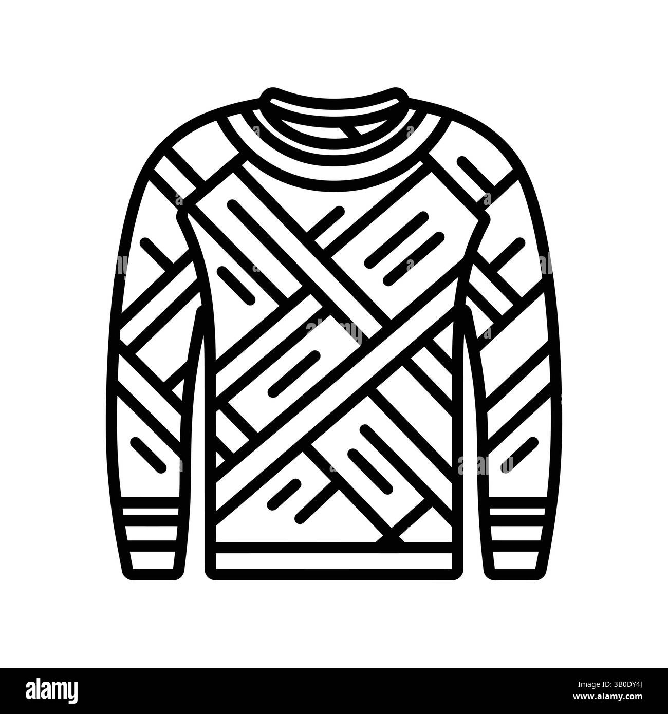 Icona maglione, contorno, silhouette, vettore, illustrazione, isolato su sfondo bianco Illustrazione Vettoriale