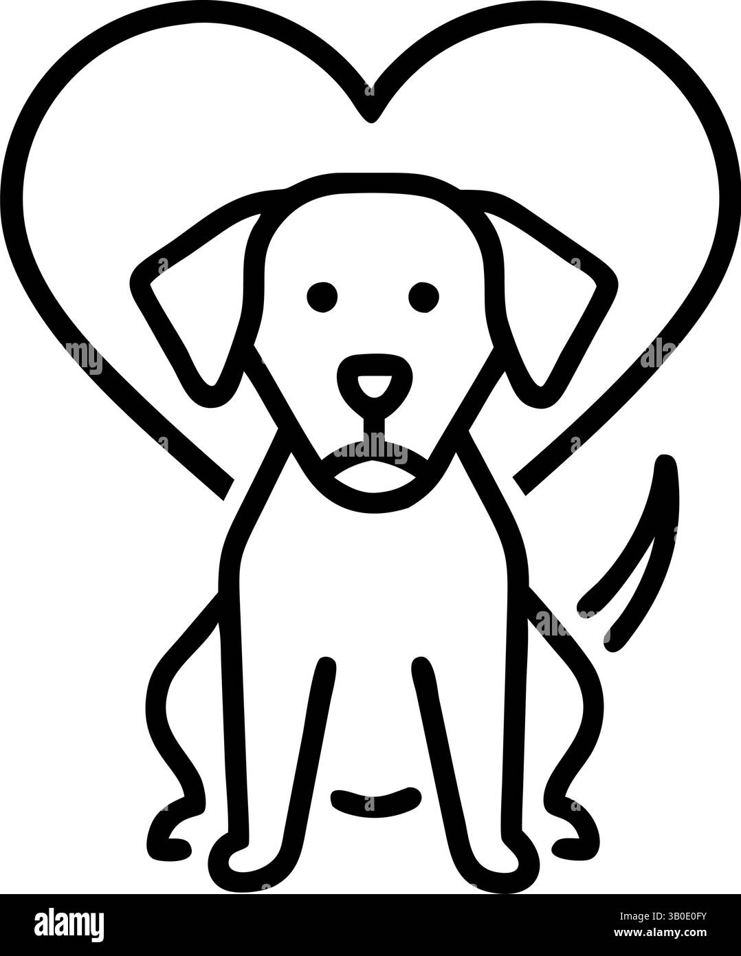 PET Adoption Dog with Heart Love Illustrazione Vettoriale