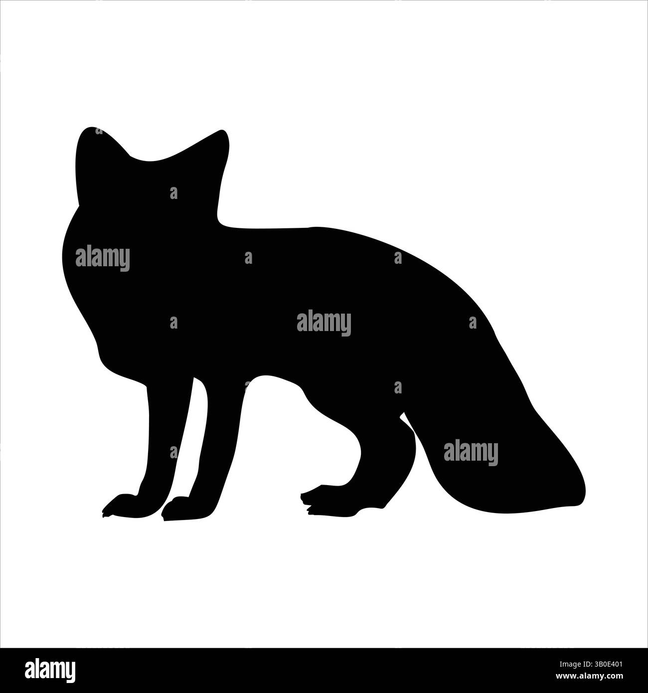 Una silhouette pulita e audace di una volpe, perfetta per rappresentare l'animale in un design minimalista. Illustrazione Vettoriale