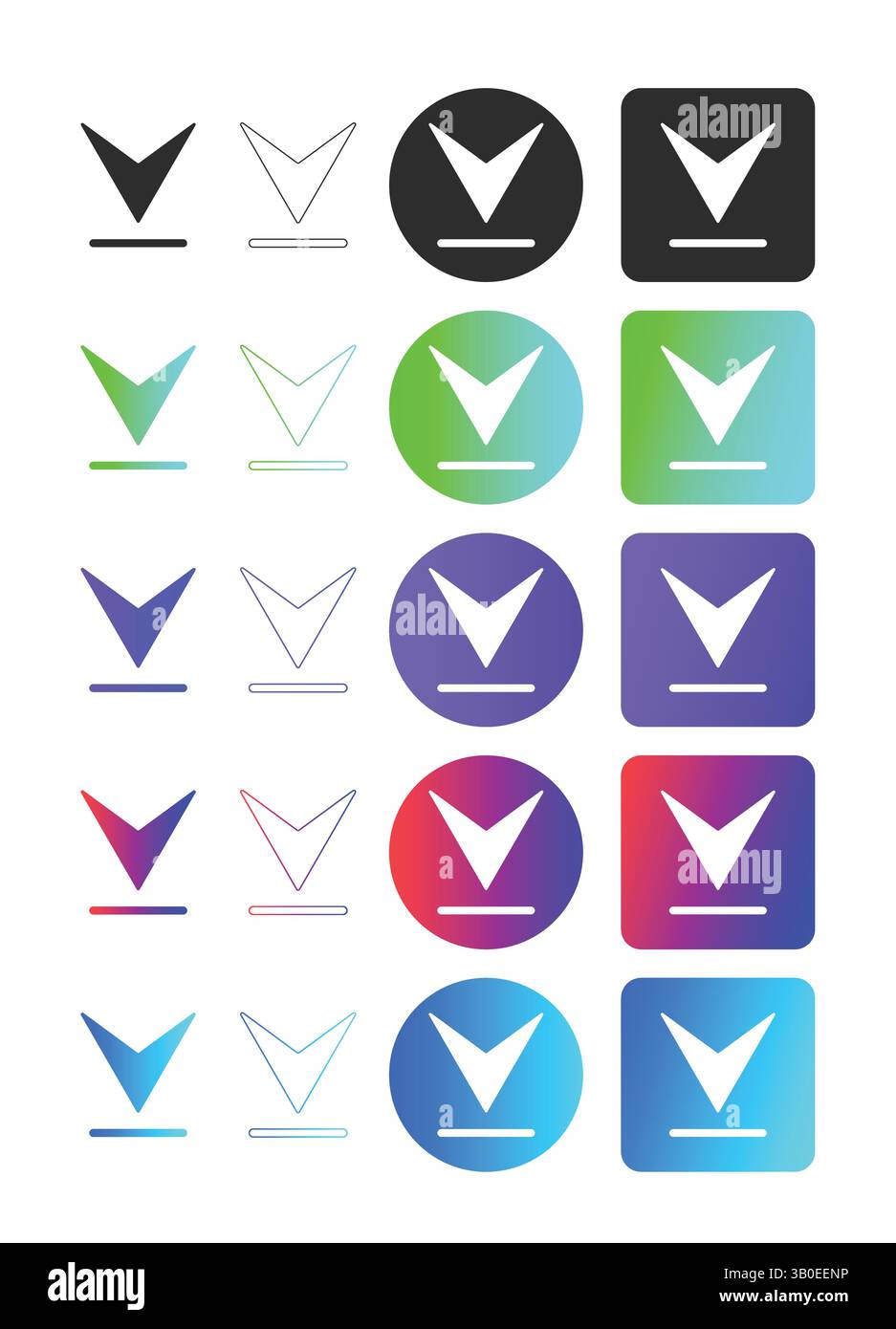Scarica il pacchetto icone per siti Web e interfacce mobili – elementi di progettazione vettoriale Illustrazione Vettoriale
