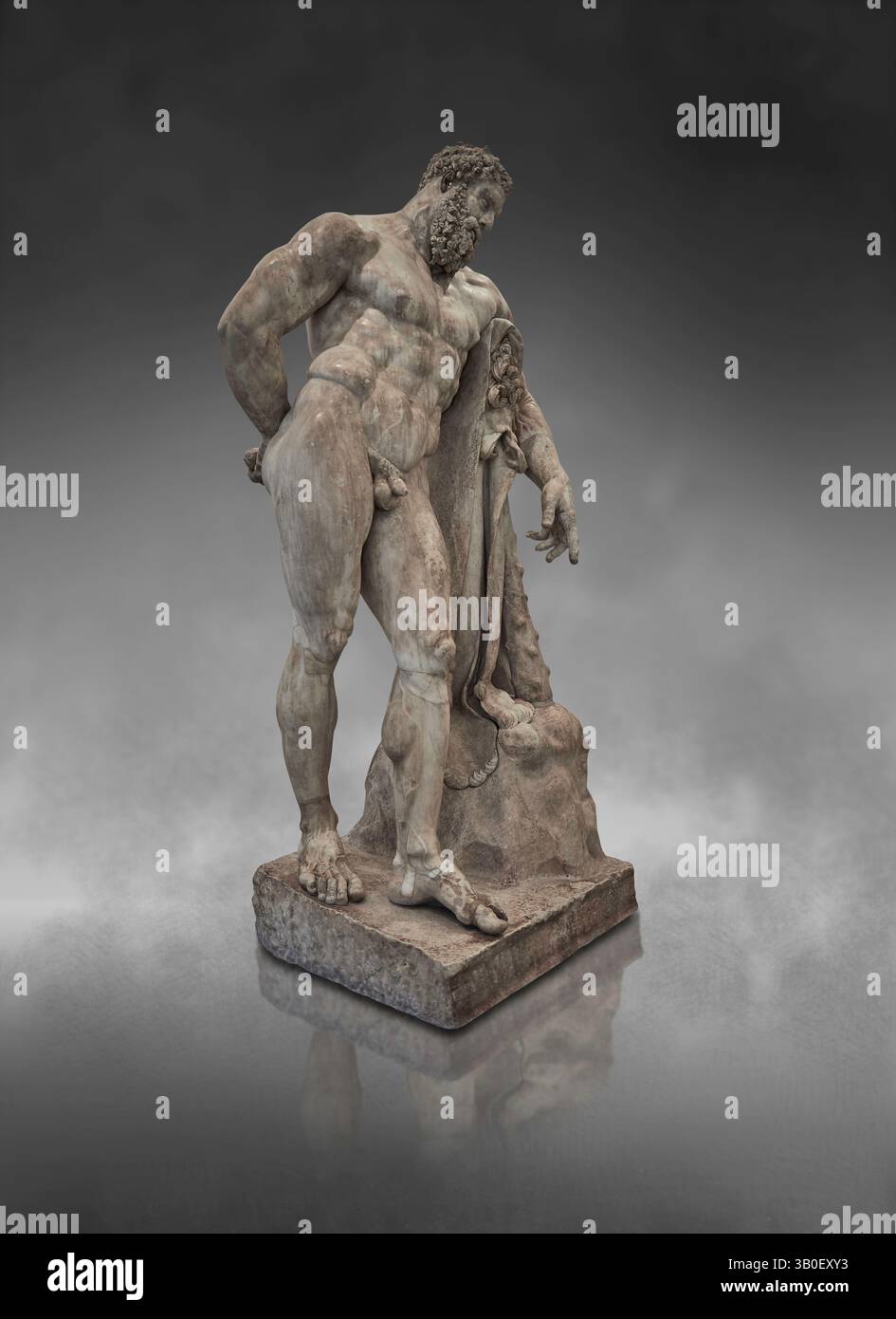 Statua romana di Ercole in piedi dalle Terme di Caracalla, Roma. Copia romana della fine del II secolo d.C. copiata da un tratto del IV secolo a.C. bronzo stat Foto Stock