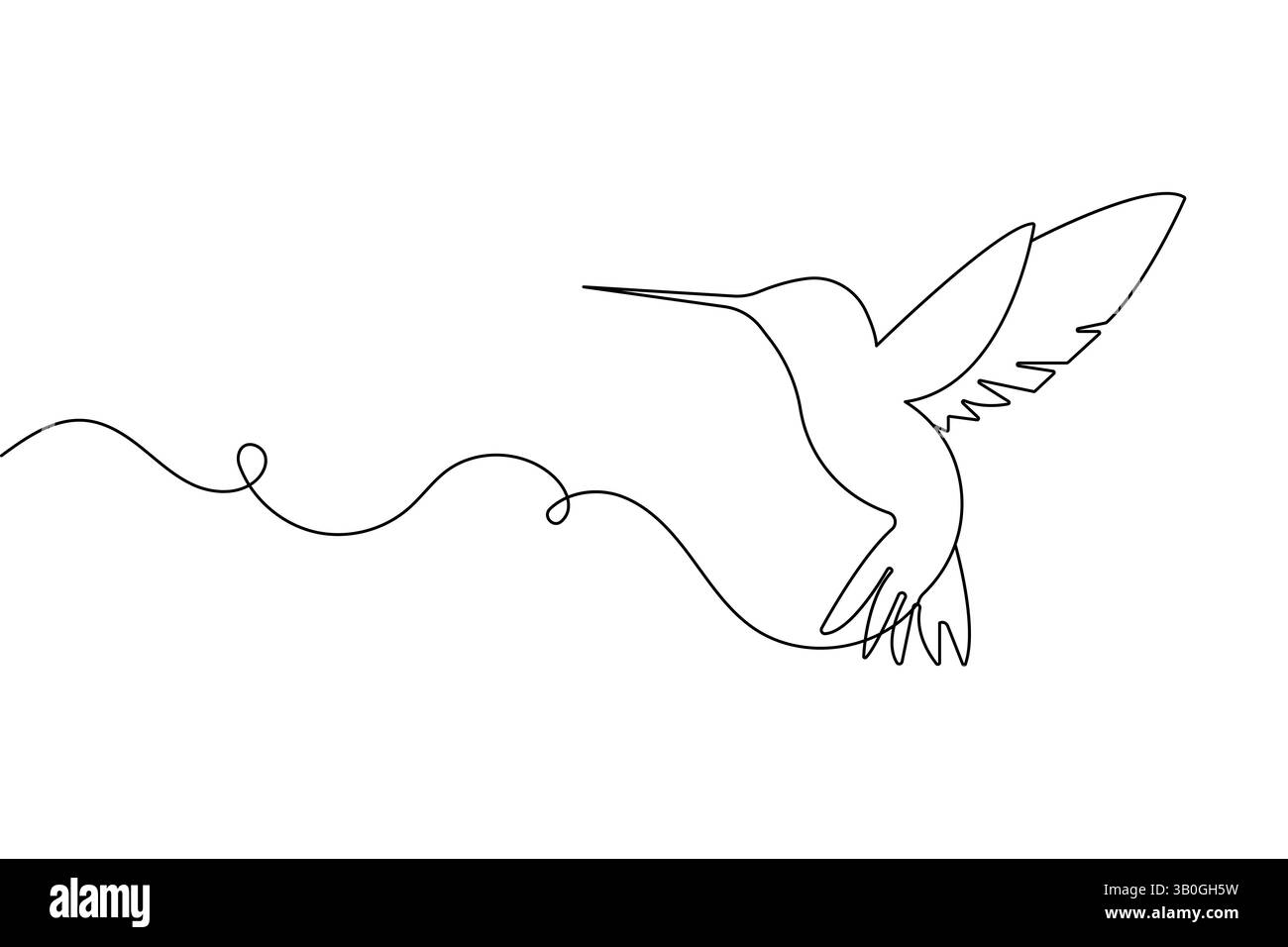 Un uccello minimalista con una linea che disegna un'illustrazione vettoriale con contorno continuo isolata su sfondo bianco Illustrazione Vettoriale