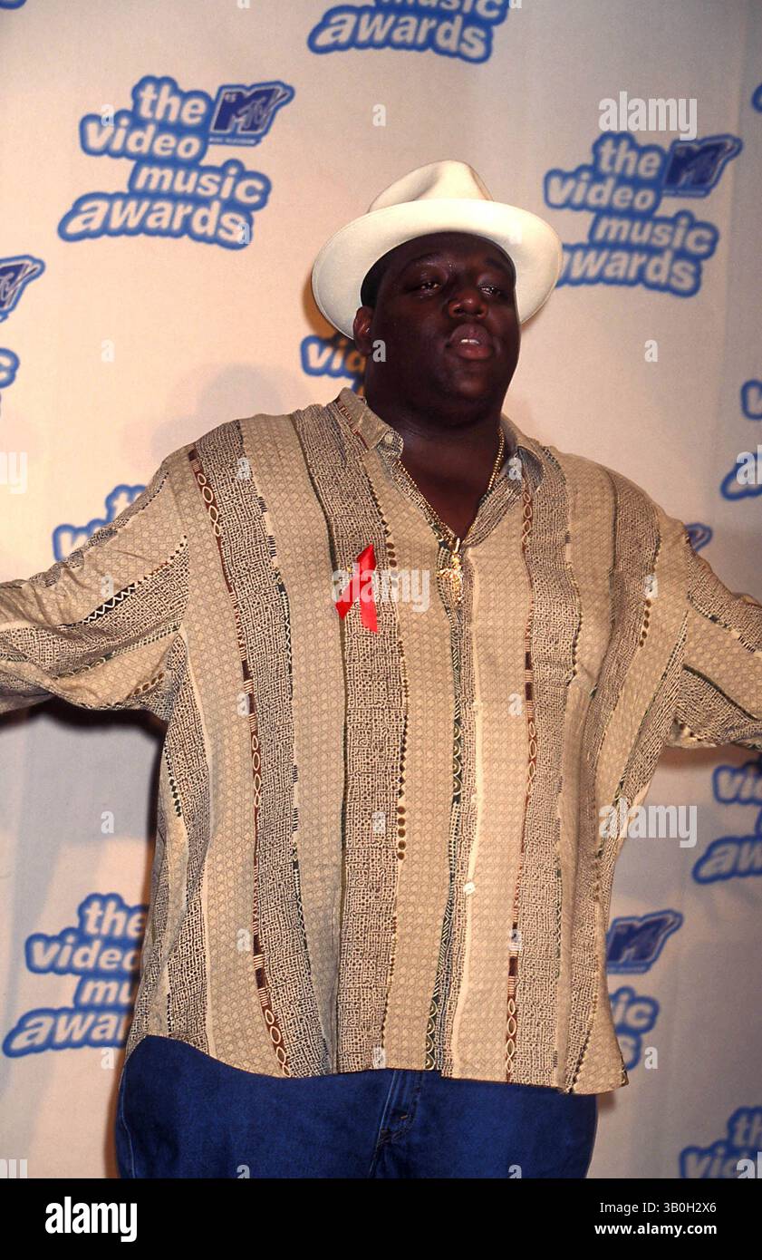 7 LUGLIO 2008 - NEW YORK, NEW YORK, STATI UNITI - K2504JBB.1995 MTV MUSIC VIDEO AWARD NOMINEE'S 09-07-1995.NOTORIOUS B.I.G. (ALIAS CHRISTOPHER WALLACE, BIGGIE SMALLS). - 1995 (immagine di credito: © John Barrett/Globe Photos/ZUMAPRESS.com) Foto Stock