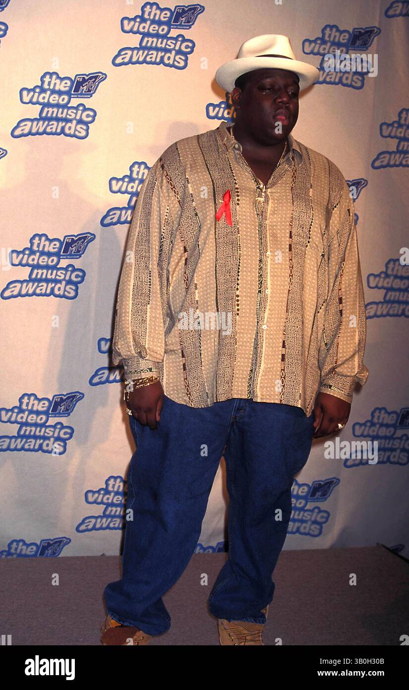 7 LUGLIO 2008 - NEW YORK, NEW YORK, STATI UNITI - K2504JBB.1995 MTV MUSIC VIDEO AWARD NOMINEE'S 09-07-1995.NOTORIOUS B.I.G. (ALIAS CHRISTOPHER WALLACE, BIGGIE SMALLS). - 1995 (immagine di credito: © John Barrett/Globe Photos/ZUMAPRESS.com) Foto Stock