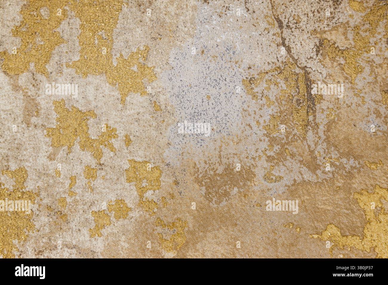 Sfondo in tessuto vintage con motivo ornato oro e beige Foto Stock