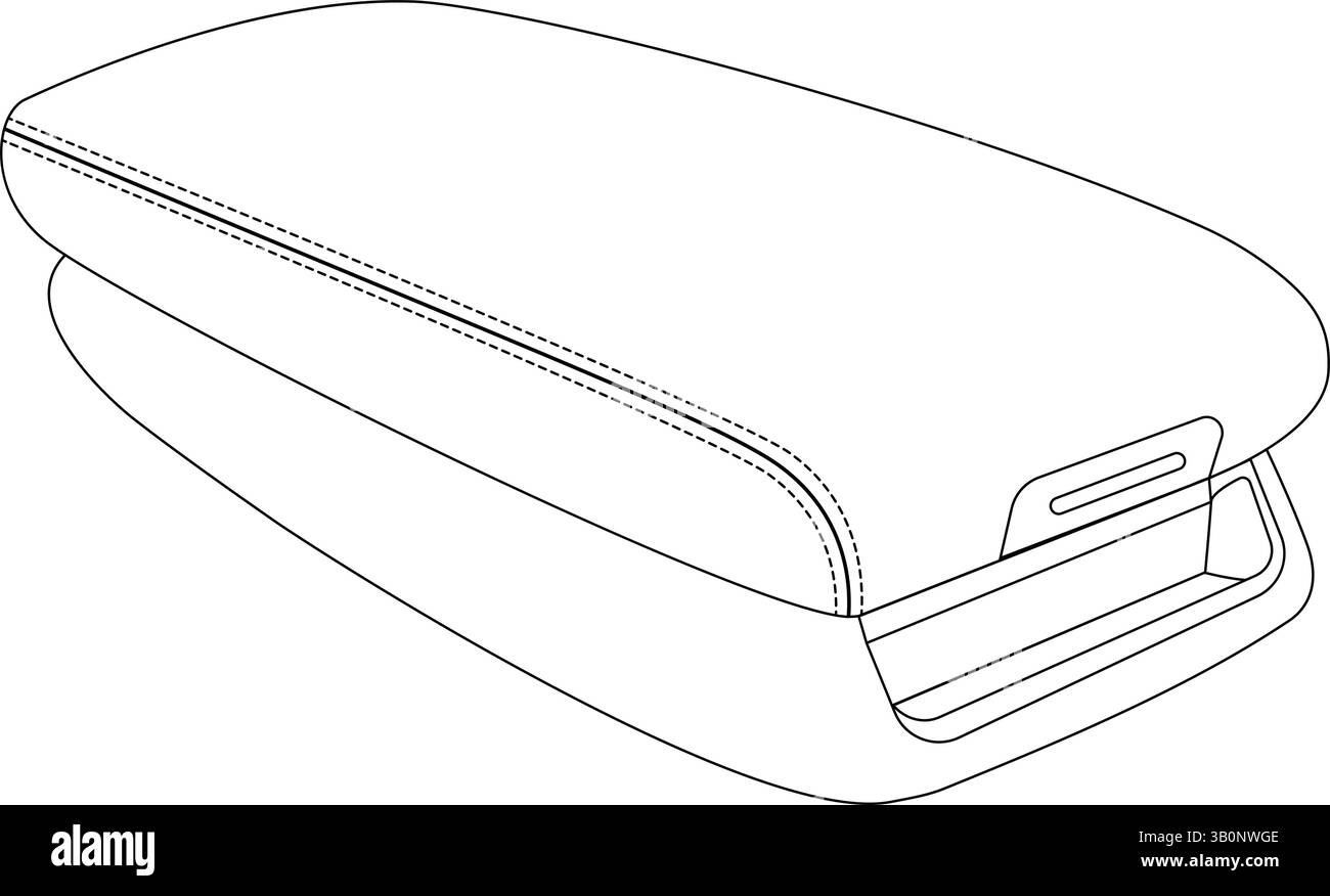 Accessorio per auto cuscino bracciolo bianco/nero vettoriale Illustrazione Vettoriale