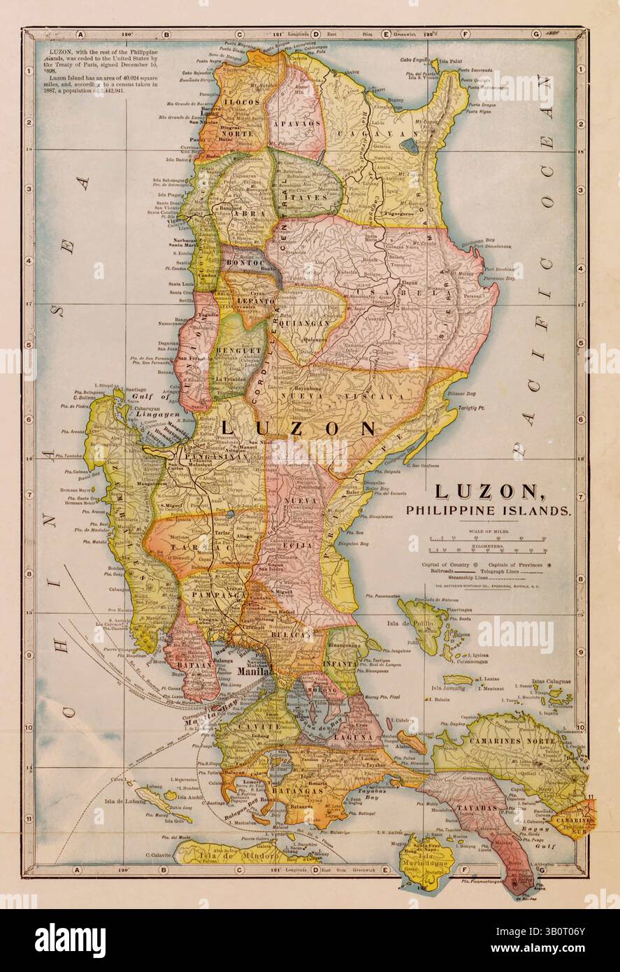 1932 - Luzon, Filippine - Mappa di Luzon sulle Isole Filippine. (Immagine di credito: © BuyEnlarge/ZUMAPRESS.com) Foto Stock