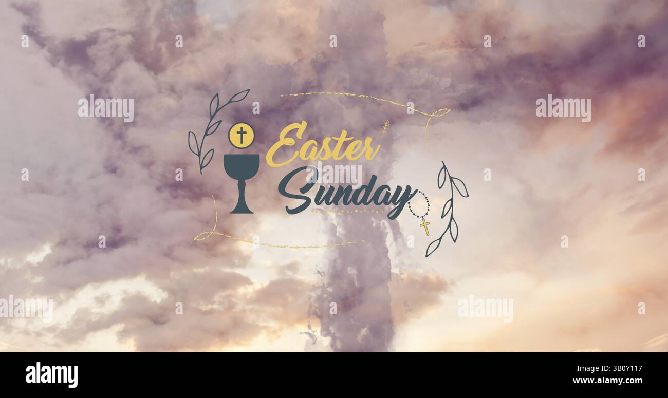 Immagine della domenica di pasqua su nuvole in movimento Foto Stock