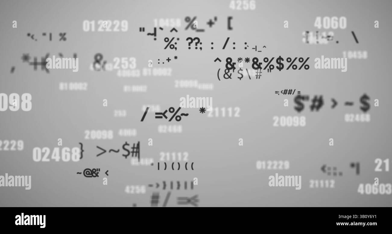 Immagine dell'elaborazione dei dati su sfondo bianco Foto Stock