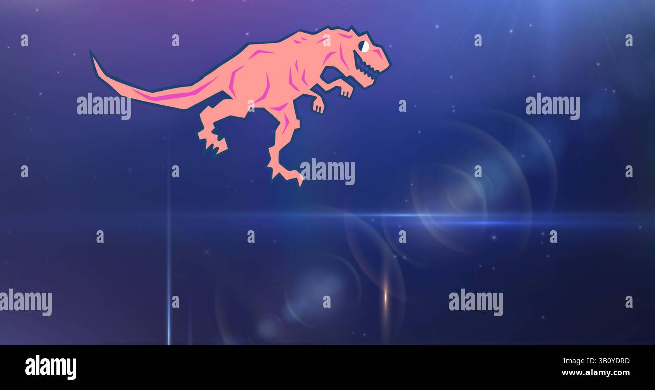 Immagine dell'icona di dinosauro su sfondo blu Foto Stock