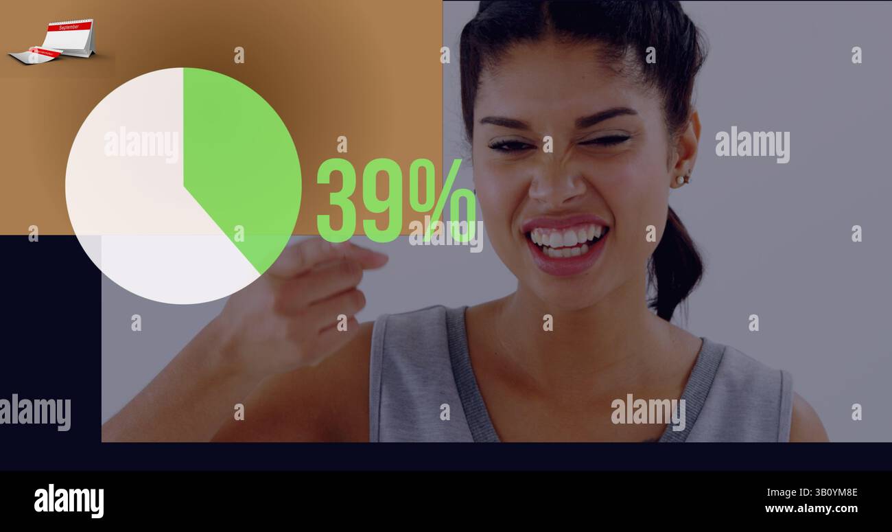 Immagine di un cerchio con un numero crescente rispetto alla donna birazziale Foto Stock