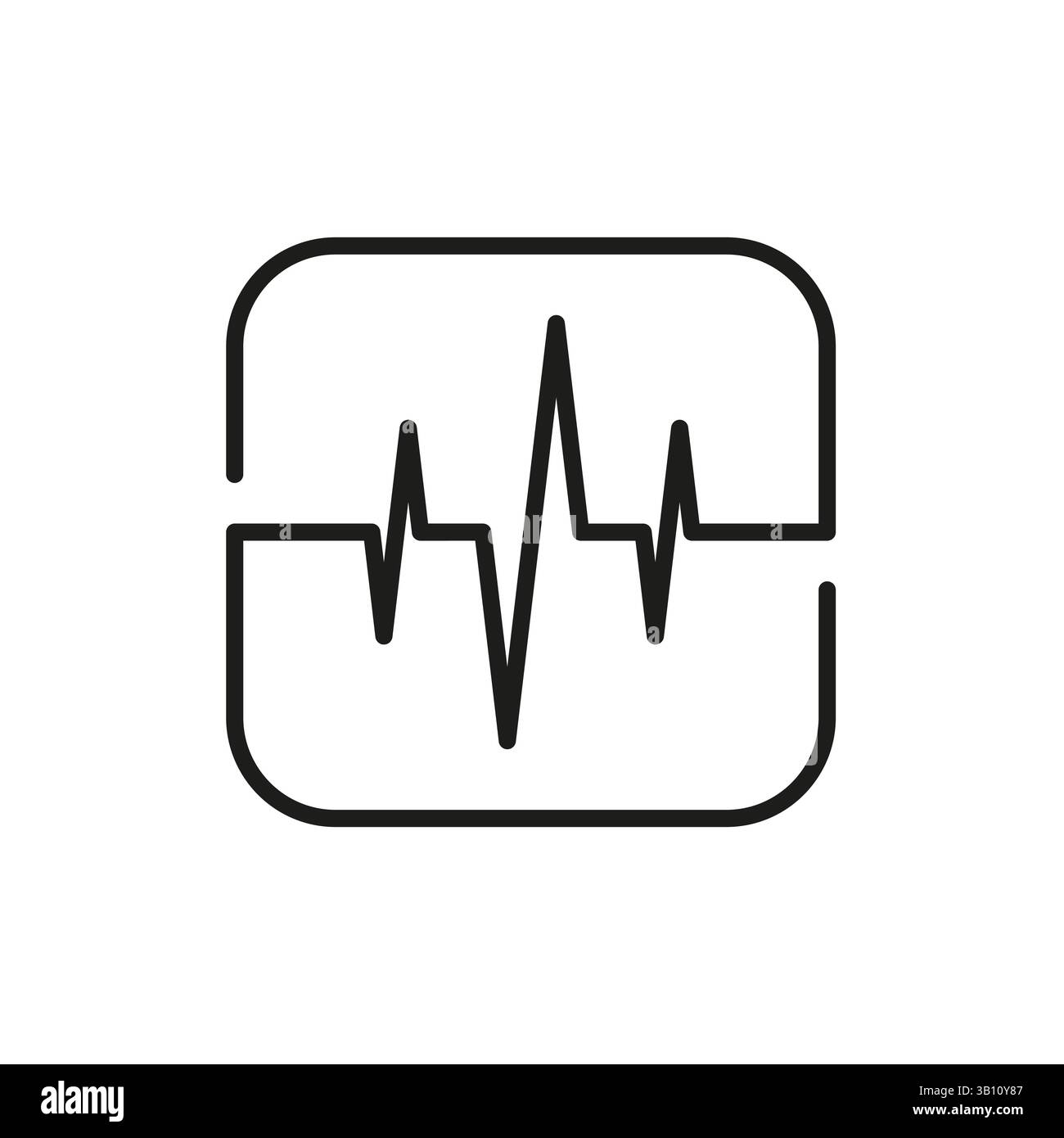 Icona del battito cardiaco. Battito cardiaco. ecg della linea della frequenza isolato su sfondo bianco. ecg medico Cuore cardiovascolare. Vita sana. Monitorare il ritmo Illustrazione Vettoriale