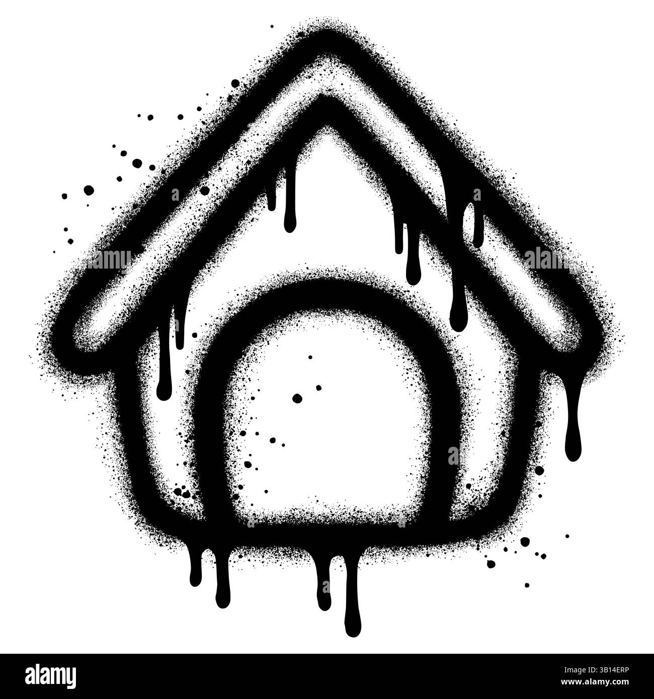 Graffiti per cani con vernice spray nera. illustrazione vettoriale. Illustrazione Vettoriale