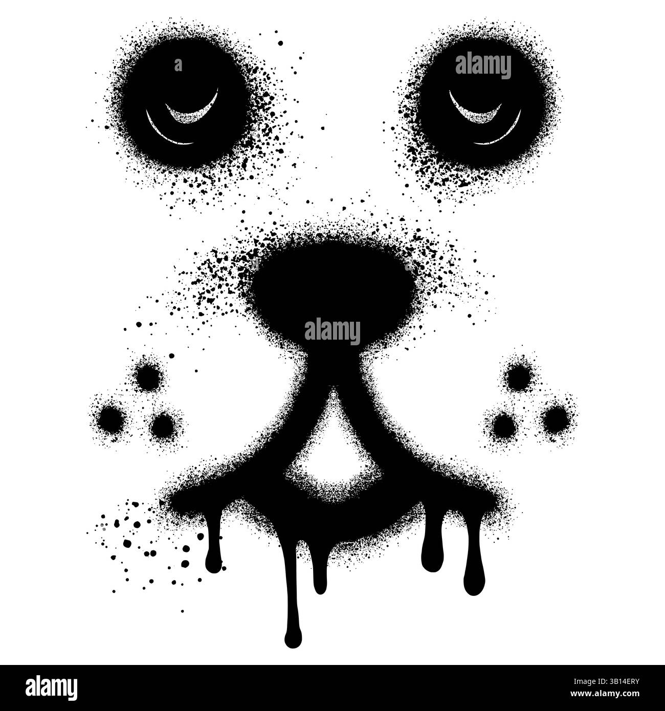 Graffiti per cani con vernice spray nera. illustrazione vettoriale. Illustrazione Vettoriale