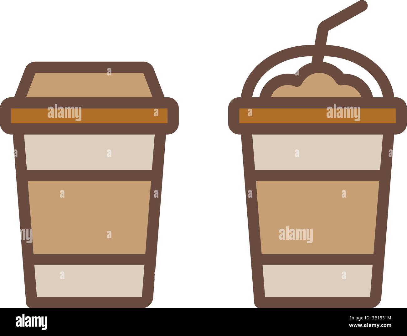 Icona tazze da caffè monouso calde e fredde vettore del segno di rimozione Illustrazione Vettoriale
