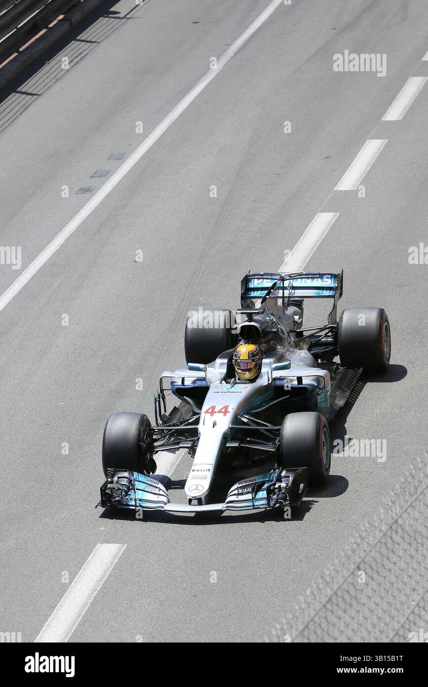 Lewis Hamilton, Mercedes, gara di Formula 1, Formula 1, Gran Premio di F1 Monaco 2017 Foto Stock