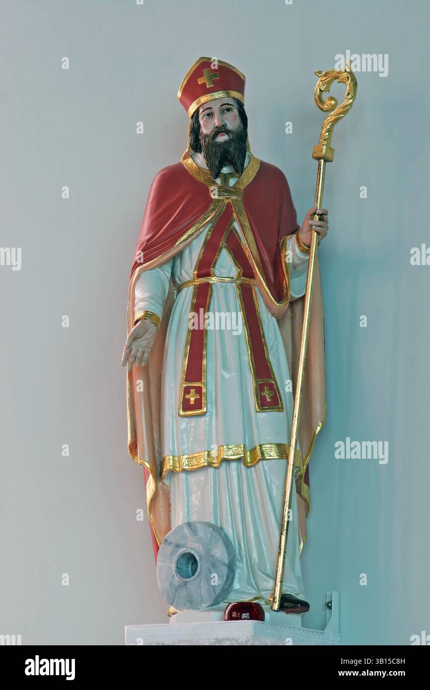 San Quirino di Sescia, statua nella Chiesa di San Quirino di Sescia a Zagabria, Croazia Foto Stock