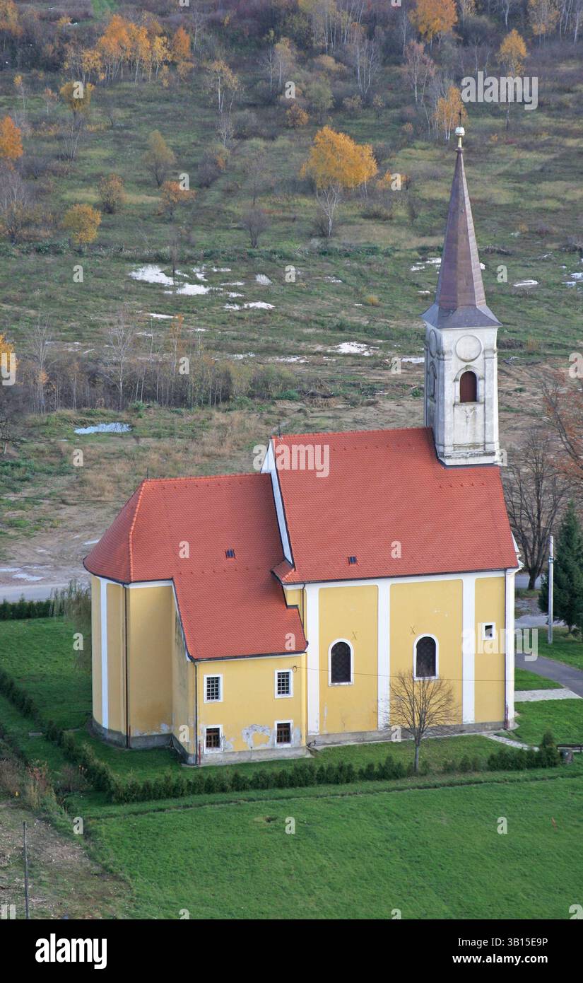 Chiesa parrocchiale della Visitazione della Beata Vergine Maria a Stari Farkasic, Croazia Foto Stock