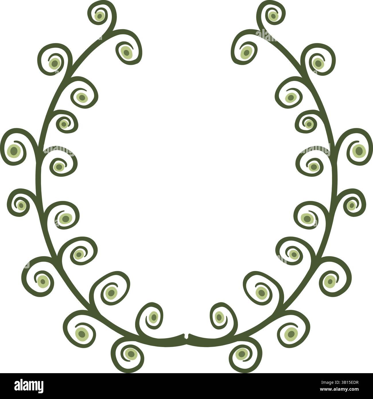 Illustrazione realizzata con linee schematiche su sfondo bianco che creano una corona floreale. Illustrazione Vettoriale