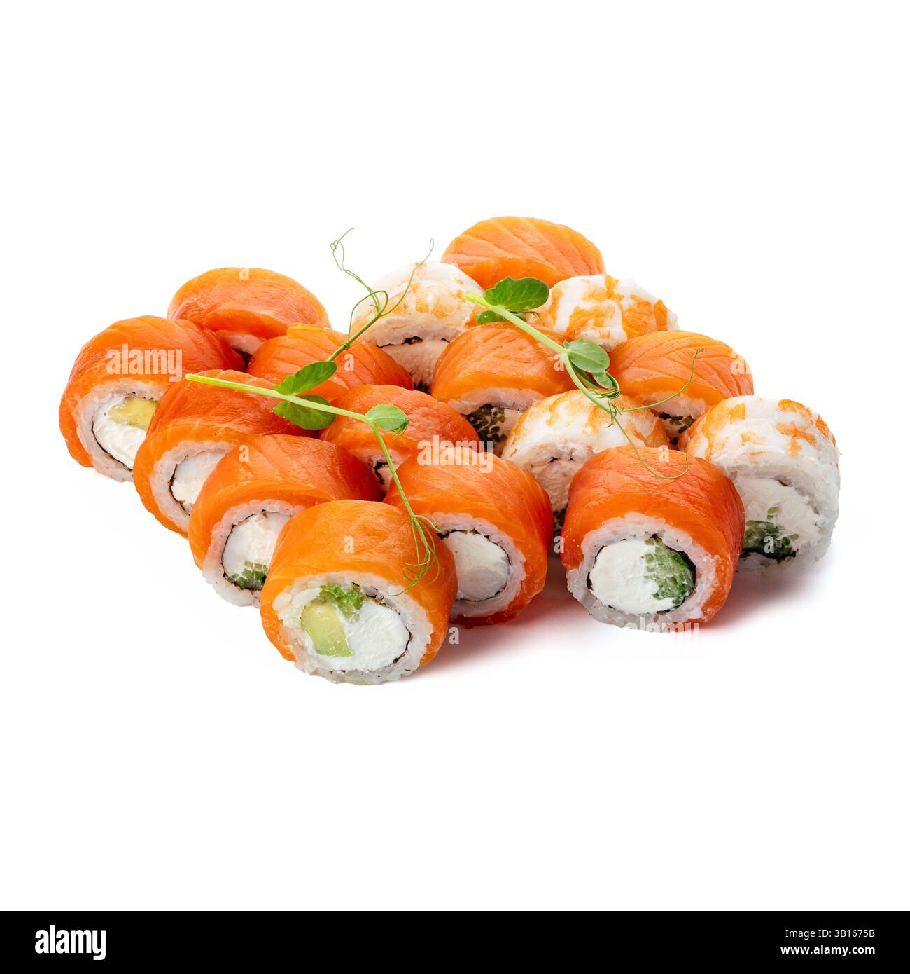 set di sushi con philadelphia rolls Foto Stock