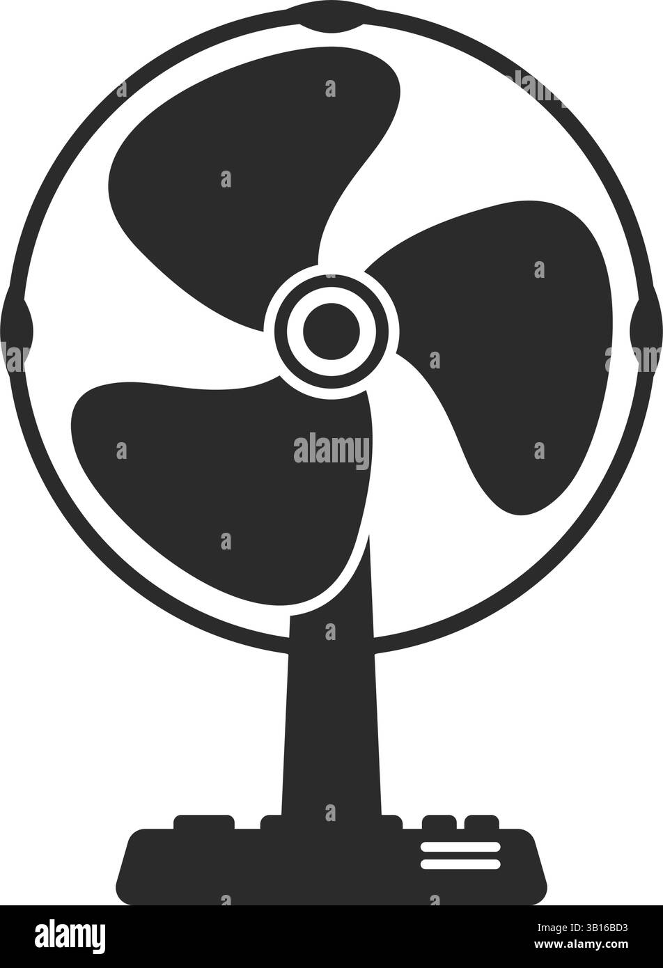 Icona della ventola elettrica in stile piatto. Illustrazione del vettore Propeller su sfondo isolato. Cooler Sign Business Concept. Illustrazione Vettoriale