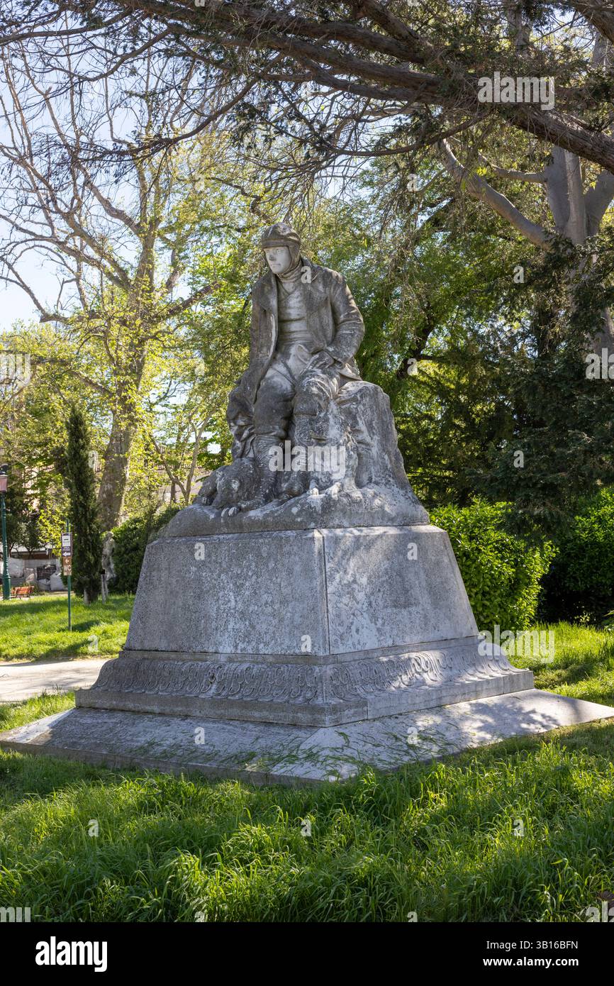 Statua dell'Aviatore Francesco Baracca nel Parco di Venezia Foto Stock