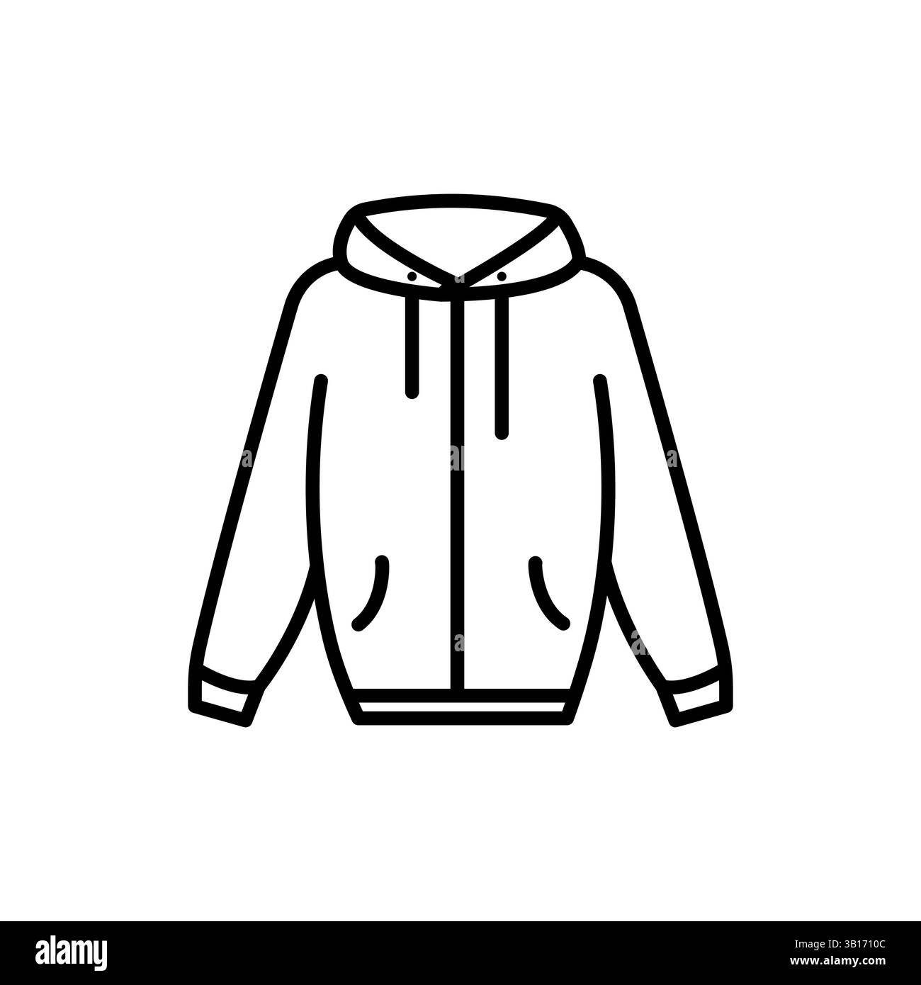 Giacca da uomo a maniche lunghe. insegna di stile lineare per il concept mobile e il web design. Illustrazione Vettoriale