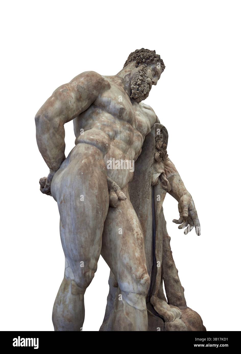 Statua romana di Ercole in piedi dalle Terme di Caracalla, Roma. Copia romana della fine del II secolo d.C. copiata da un tratto del IV secolo a.C. bronzo stat Foto Stock