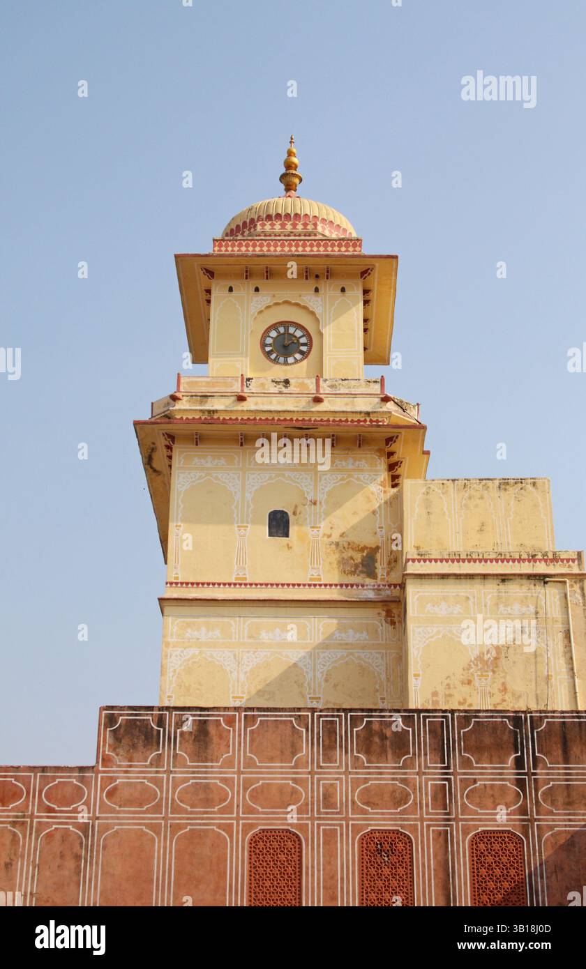 La Torre dell'Orologio al City Palace, Jaipur, Rajasthan, India Foto Stock