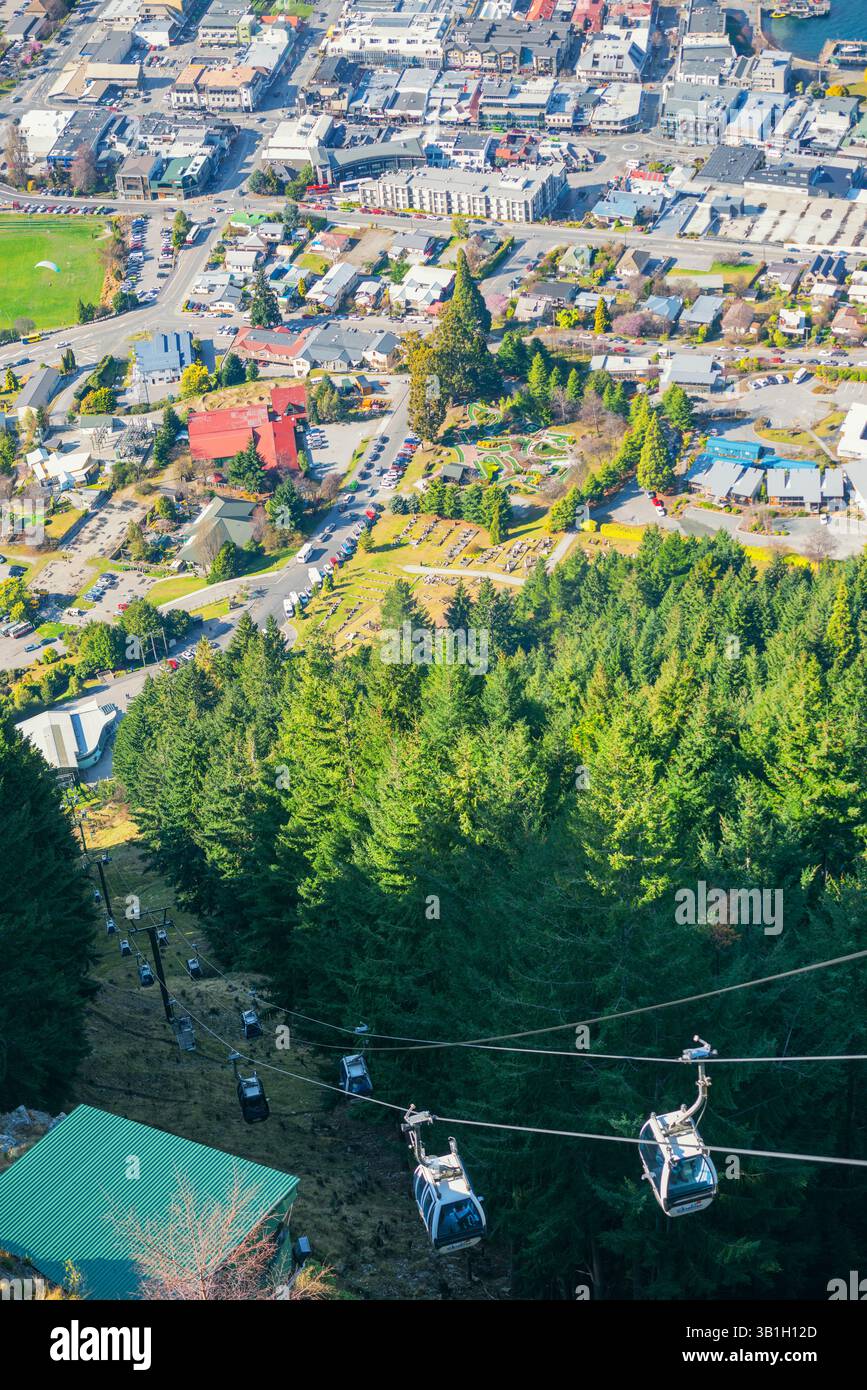 Gondola skyline, Queenstown, South Island, nuova Zelanda Foto Stock
