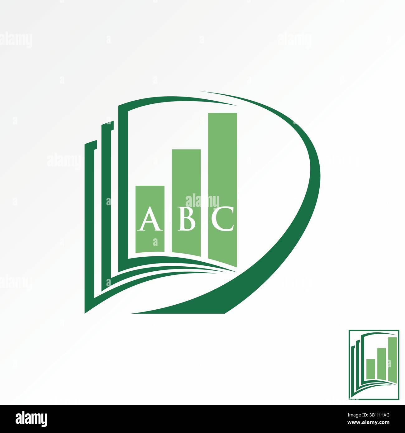 Design del logo concept grafico immagine vettoriale di qualità superiore grafica di strati di carta più venduti, ad esempio analisi dei font D iniziale progetto di sviluppo finanziario Illustrazione Vettoriale