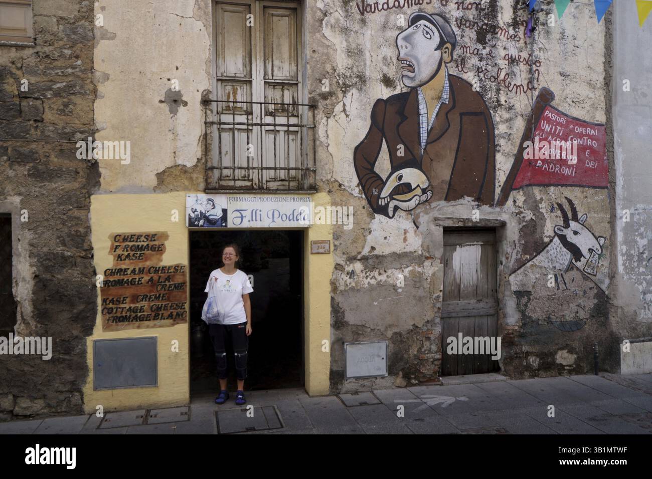 Murales storici a Orgosolo, Sardegna Foto Stock