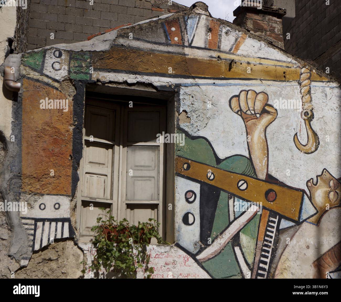 Murales storici a Orgosolo, Sardegna Foto Stock