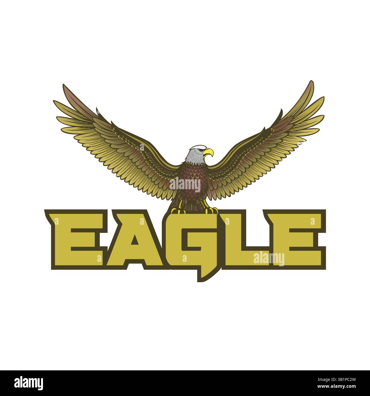 Design del logo Eagle nel modello vettoriale Illustrazione Vettoriale
