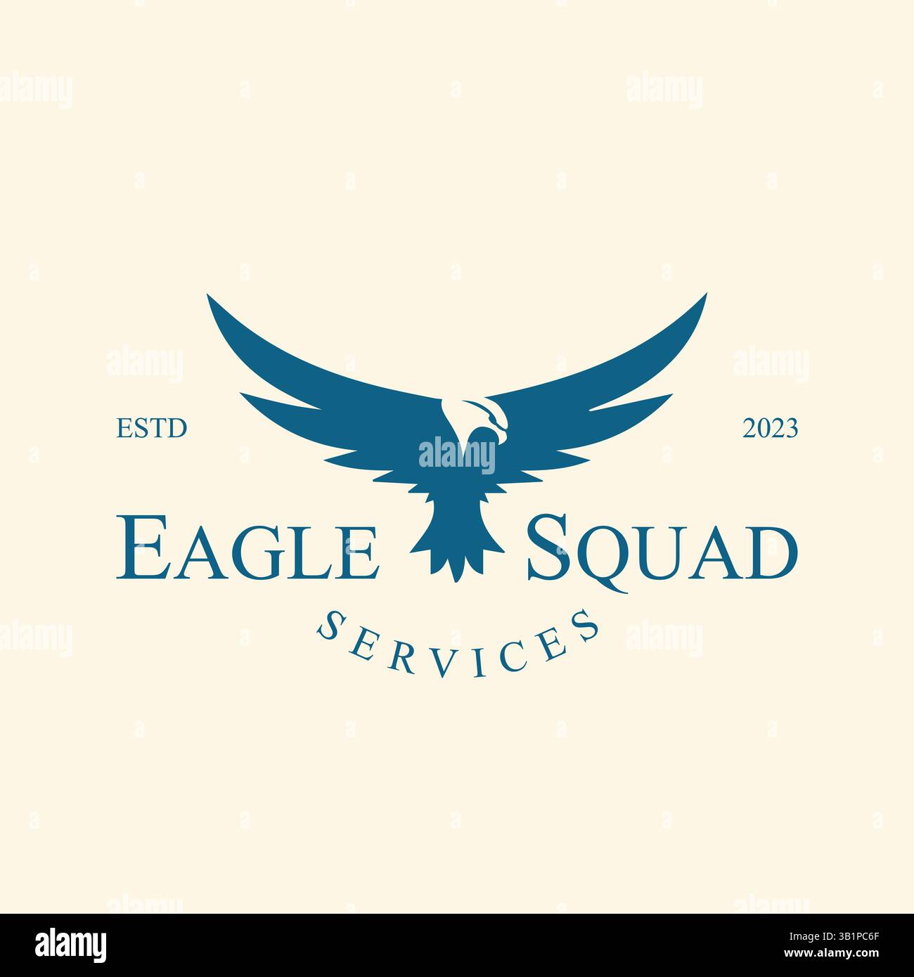 Design del logo Eagle nel modello vettoriale Illustrazione Vettoriale