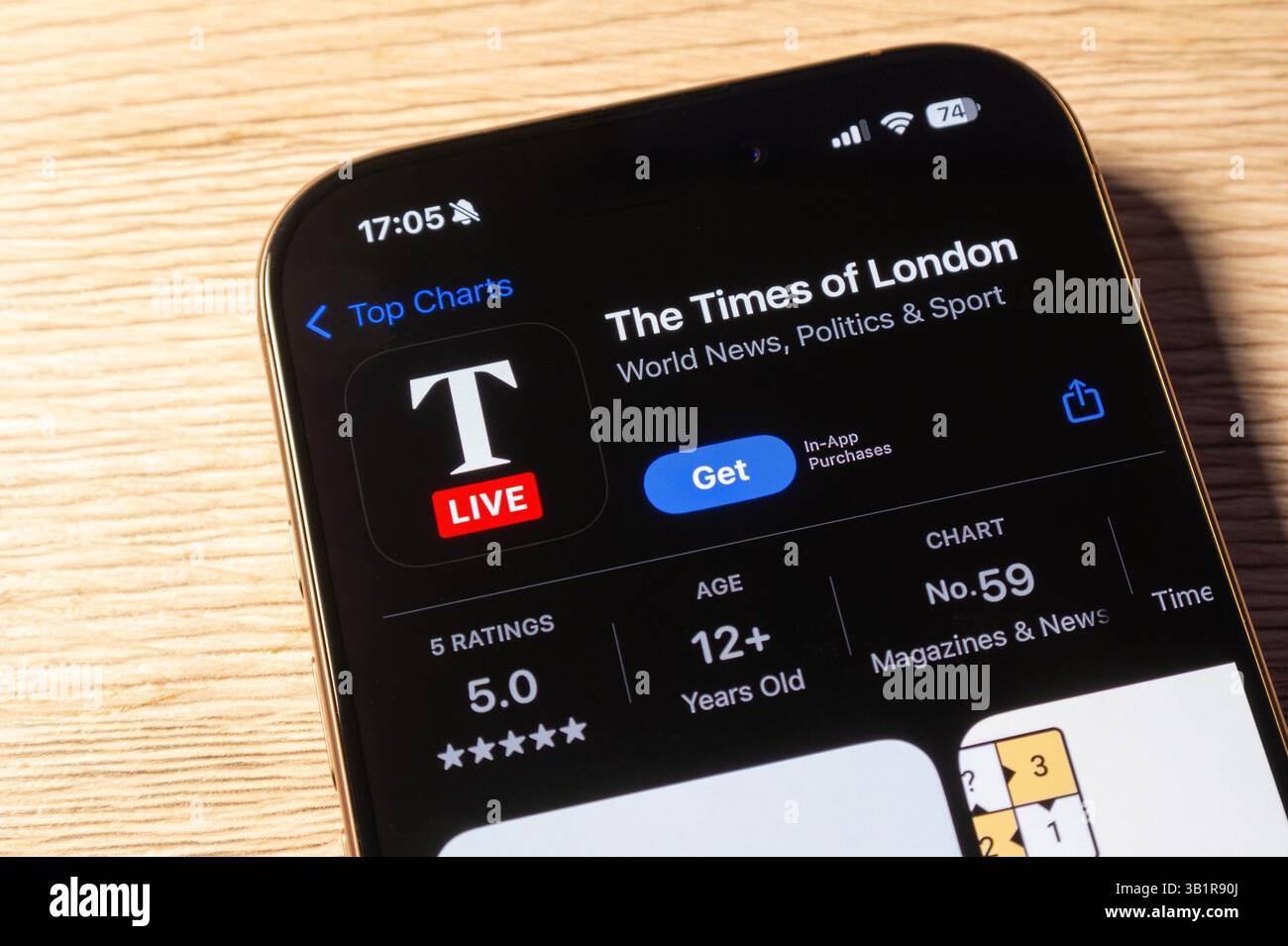 OSTRAVA, CECHIA - 28 GENNAIO 2025: Apple App Store con l'applicazione mobile Times of London news Foto Stock