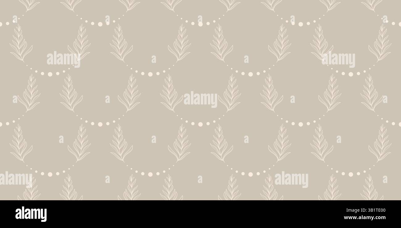 Stampa color beige neutro con colori pastello calmi. Campione di piastrelle per tessuti, carte da parati, design. Grafica vettoriale Illustrazione Vettoriale
