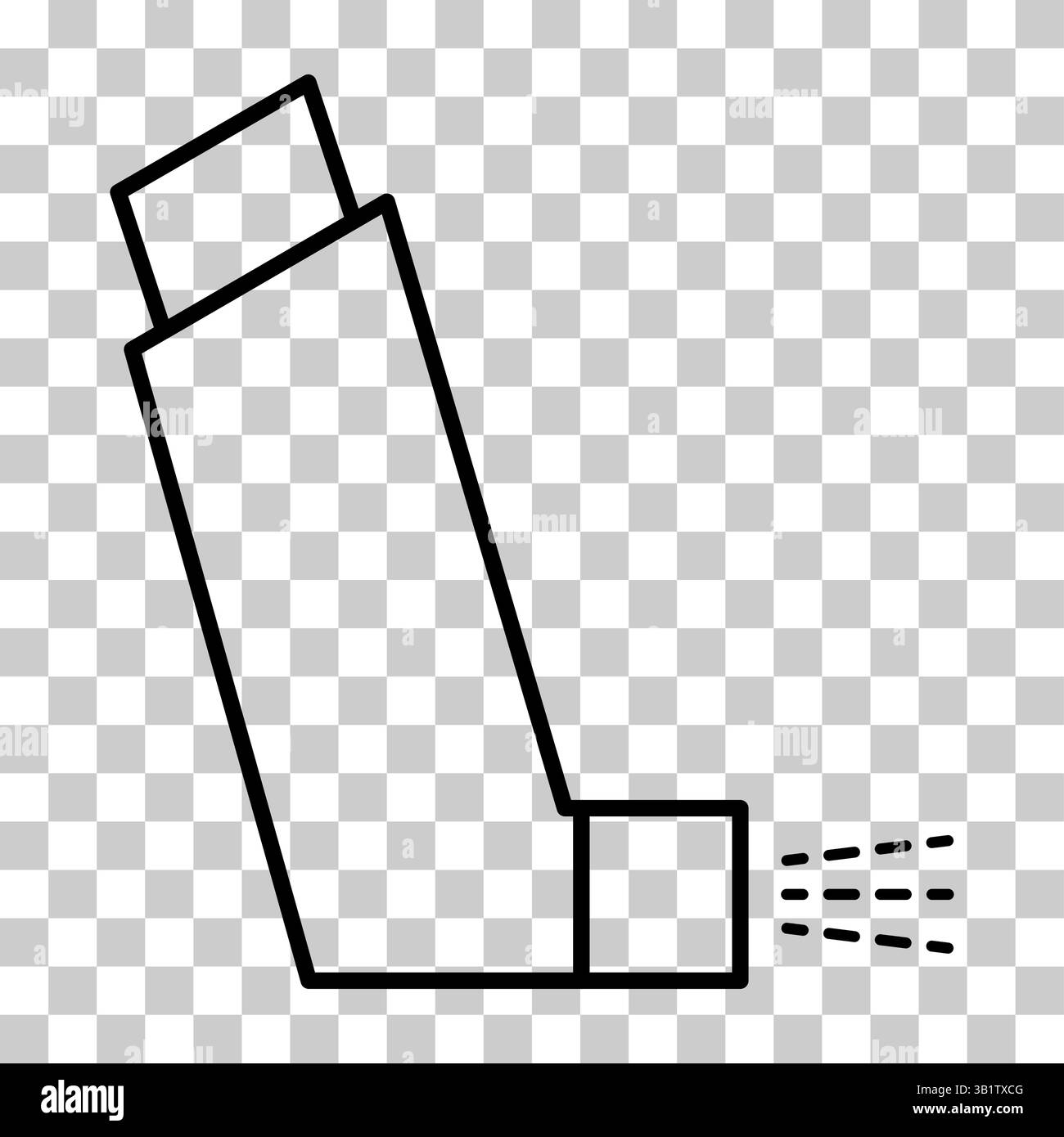 Icona disegno inalatore asma, segno medico di assistenza sanitaria, illustrazione vettoriale grafica . Illustrazione Vettoriale