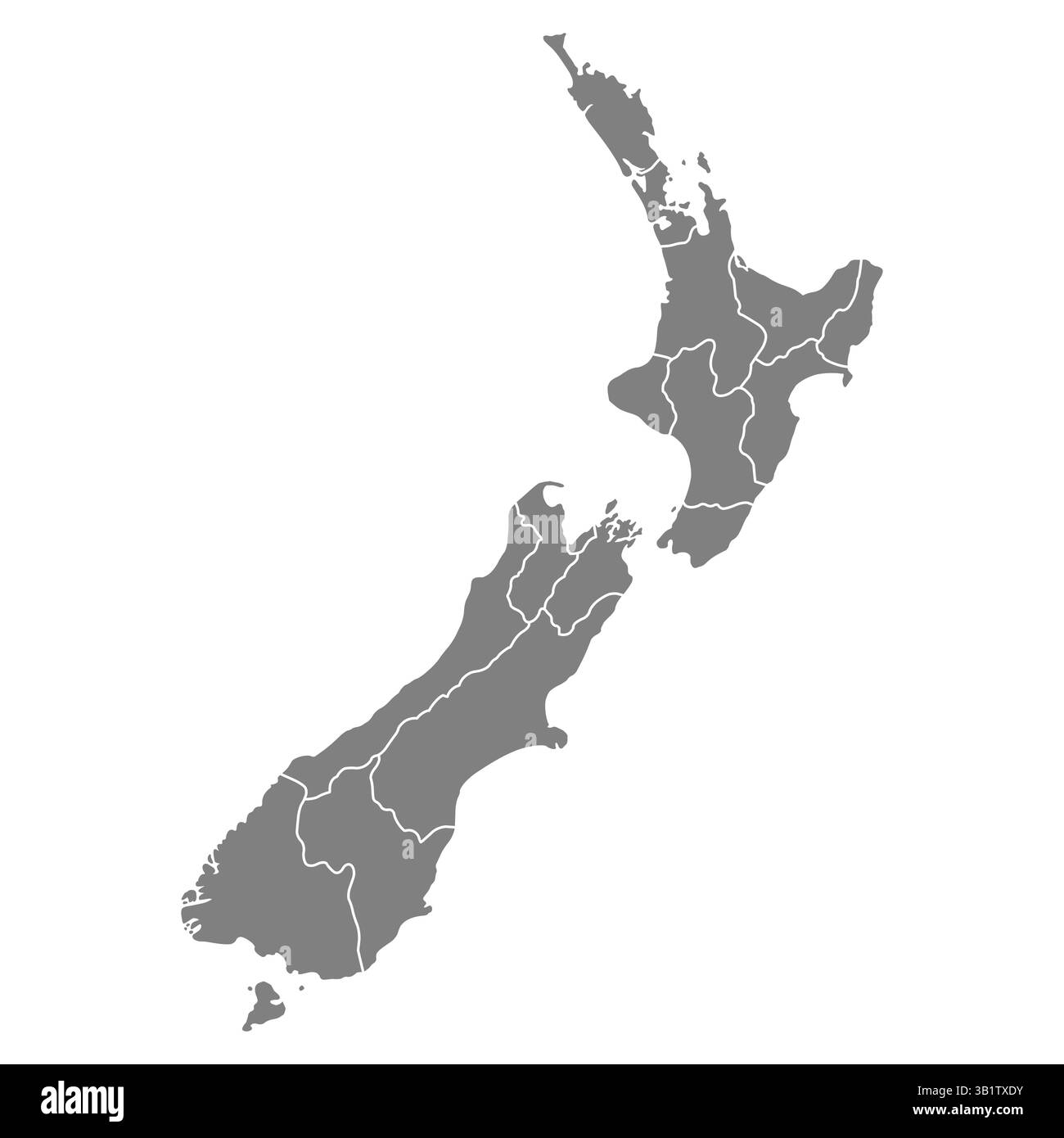 Forma del simbolo della mappa della nuova zelanda, illustrazione vettoriale dell'icona della rete di viaggio piatta . Illustrazione Vettoriale