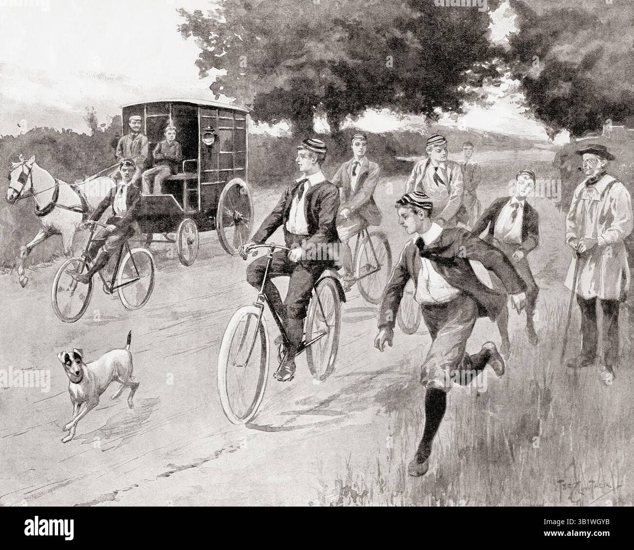 Ragazzi della Clayesmore School, Iwerne Minster, Dorset, Inghilterra, in vacanza, 1897. From the Graphic - An Illustrated Weekly Newspaper, pubblicato nel 1897. Foto Stock