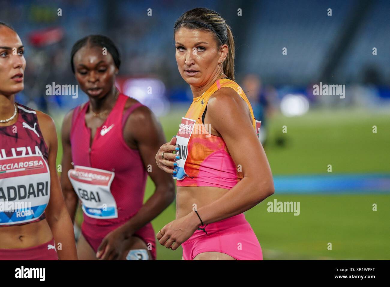 Roma, Italia, Stadio Olimpico. 30 agosto 2024. Jenna Prandini degli Stati Uniti durante il Golden Gala Athletics Diamond League Foto Stock