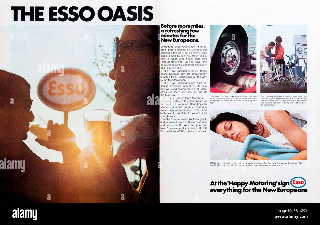 1970 pubblicità a doppia pagina per esso. Foto Stock