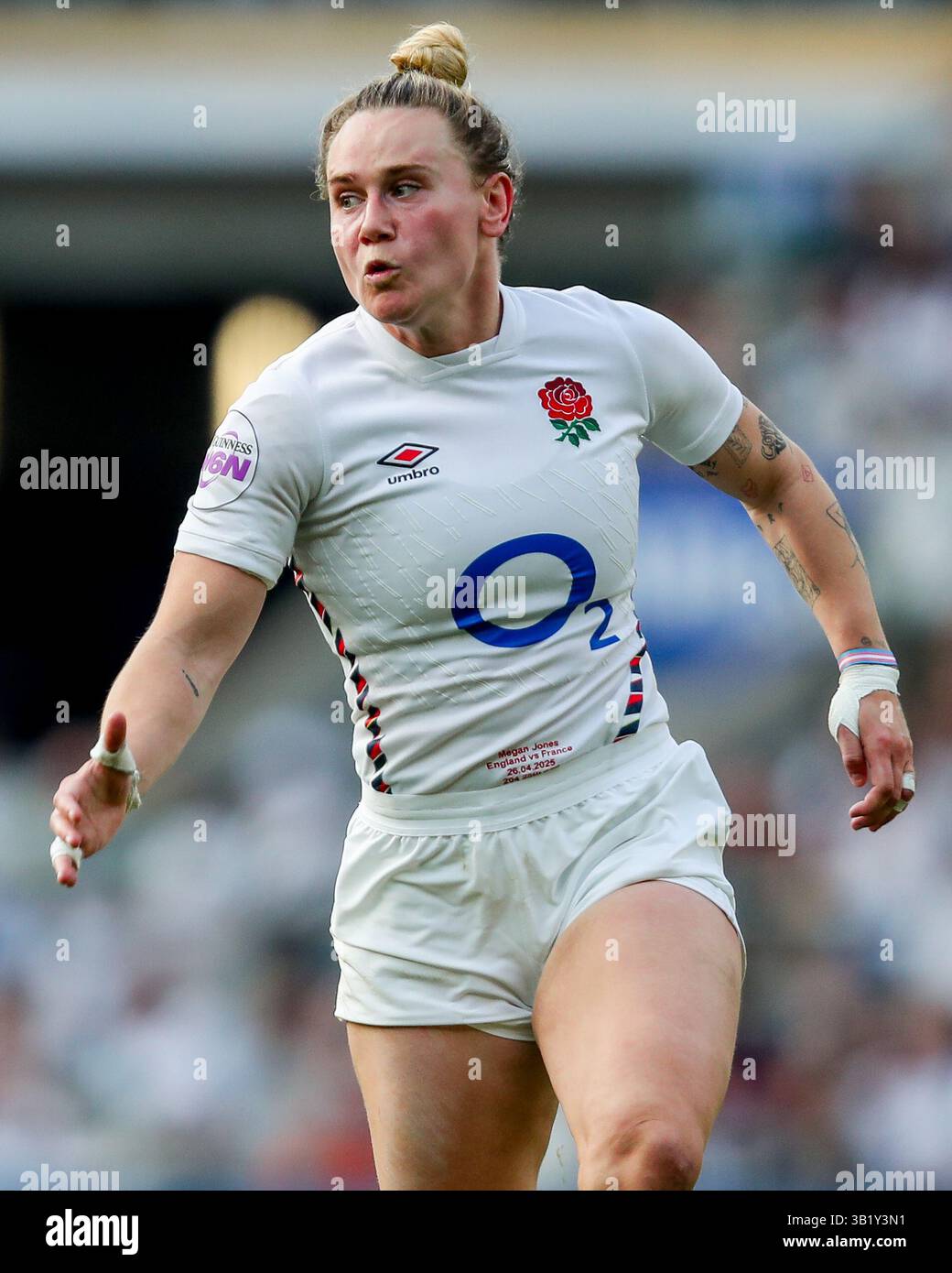 Rosie Galligan of England donne in azione durante il Guinness Women's Six Nations Match 2025 Inghilterra vs Francia all'Allianz Stadium, Twickenham, Regno Unito, 26 aprile 2025 (foto di Izzy Poles/News Images) Foto Stock