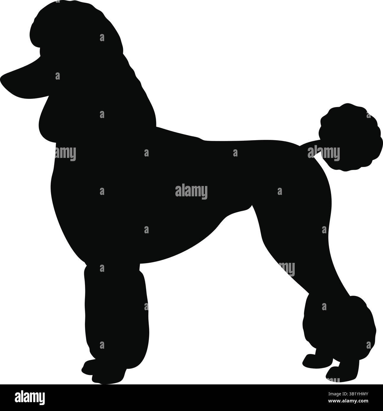 Elegante cane da spaghetti in piedi con silhouette classica | spaghetti | posa per cani | silhouette per animali domestici Illustrazione Vettoriale